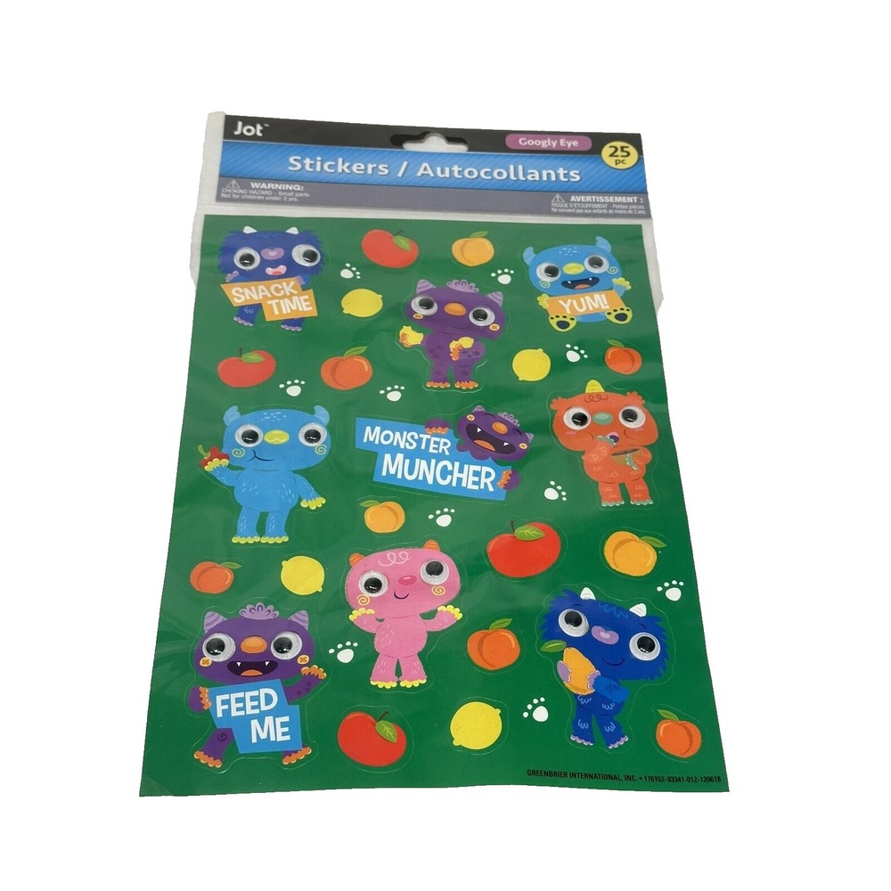 JOT 25 stickers googly‎ eye crafts scrapbook art MONSTERS